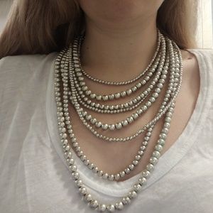 Multi-strand silver graduated beads